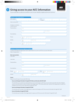 ACC1766 Giving access to your ACC levy information