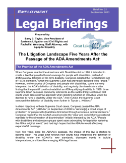 The Litigation Landscape Five Years After the Passage of the ADA