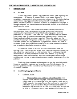 photocopying guidelines for classroom and research use