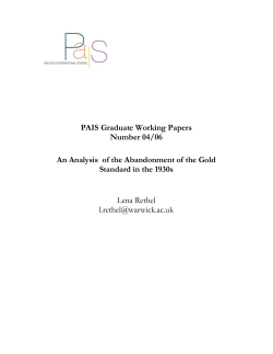 PAIS Graduate W orking Papers Number 04/06 An Analysis of the