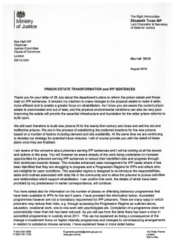 Prison Estate transformation and IPP sentences