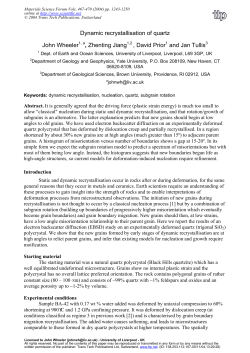 Dynamic recrystallisation of quartz John Wheeler1, a, Zhenting