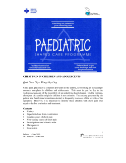 Chest pain in children and adolescents