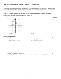2013 Fall Unit 2 Exam - ProfessorTrimble.com
