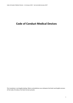 Code of Conduct Medical Devices