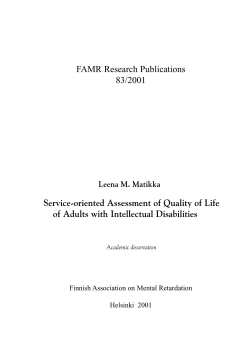 FAMR Research Publications 83/2001 Service-oriented