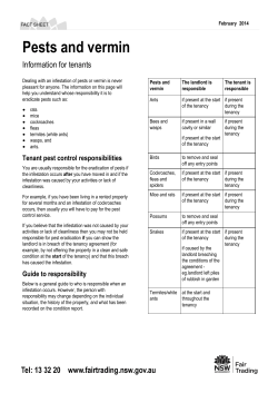 Pests and vermin - NSW Fair Trading