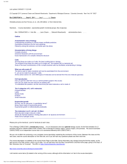 Bio C2005/F2401x &hellip;&hellip;..Sept 6., 2011&hellip;&hellip;.. Lec.1