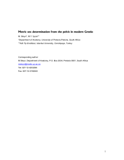 Metric sex determination from the pelvis in