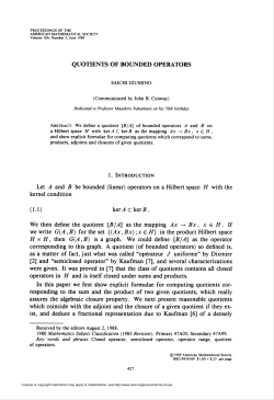 QUOTIENTS OF BOUNDED OPERATORS