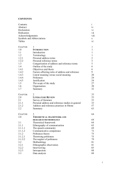 CONTENTS Contents i Abstract iv Declaration vi Dedication vii