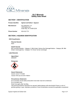 SDS - Calcium Sulfate/Gypsum