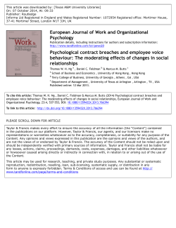 Psychological contract breaches and employee voice behaviour