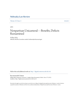 Nonpartisan Unicameral&mdash;Benefits, Defects Reexamined