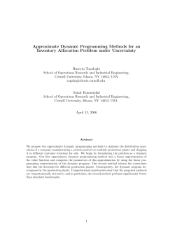 Approximate Dynamic Programming Methods for an