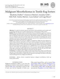 Malignant Mesotheliomas in Textile Rag Sorters