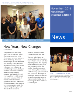 November Student Cougar Newsletter - Issue #1