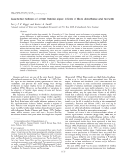 BIGGS, BARRY J. F., AND ROBERT A. SMITH Taxonomic richness
