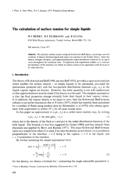 The calculation of surface tensien for simple liquids