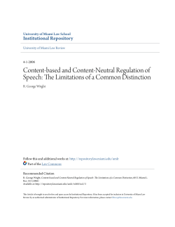 Content-based and Content-Neutral Regulation of Speech: The