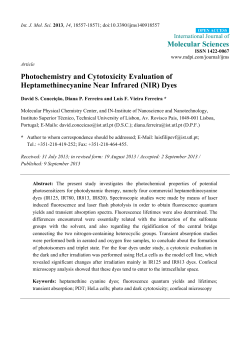 Photochemistry and Cytotoxicity Evaluation of Heptamethinecyanine