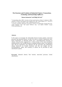 The Structure and Evolution of Industrial Clusters: Transactions