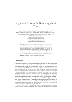 Argument Schemes for Reasoning about Trust
