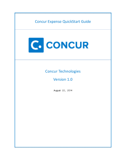 Concur - Expense Training Guide