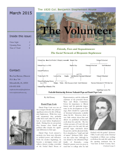 March 2015 - Benjamin Stephenson House