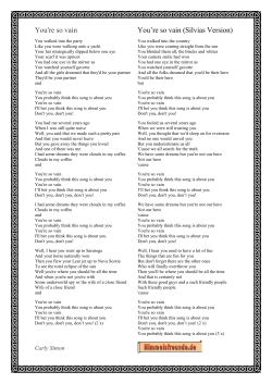 You`re so vain You`re so vain