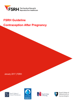 FSRH guideline: contraception after pregnancy