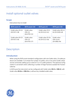 Install optional outlet valves Description