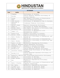 Dictionaries - Hindustan University