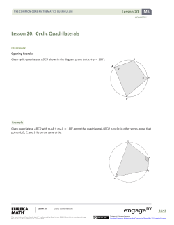Lesson 20: Cyclic Quadrilaterals