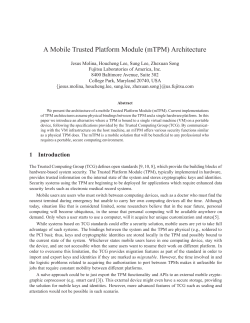A Mobile Trusted Platform Module (mTPM