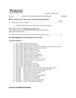 medieval studies minor - Purdue College of Liberal Arts