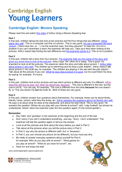 Cambridge English: Movers Speaking