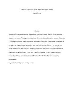 Effects of Exercise on Levels of Social Physique Anxiety Austin