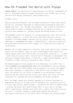 How US Flooded the World with Psyops