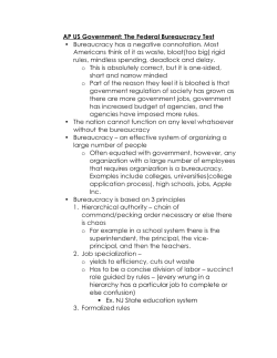 AP US Government: The Federal Bureaucracy Test &bull; Bureaucracy