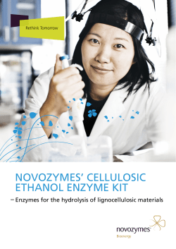 Novozymes` cellulosic ethaNol eNzyme kit