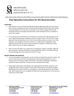 Post-Operative Instructions for ACL Reconstruction