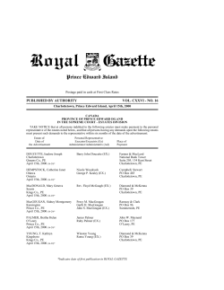 April 15, 2000 - PrinceEdwardIsland.ca