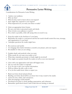 Persuasive Letter Writing - Northampton Community College