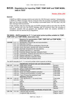 B/C25 &ndash; Regulations for reporting TEMP, TEMP SHIP and