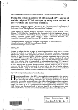 Dating the common ancestor of SIVcpz and HIV