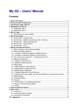 My O2 Users` Manual