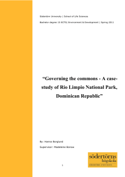 Governing the commons - A case- study of Rio Limpio