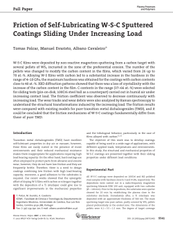 Friction of Self-Lubricating WSC Sputtered Coatings