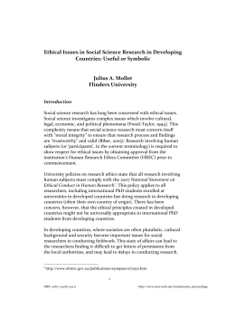 Ethical Issues in Social Science Research in